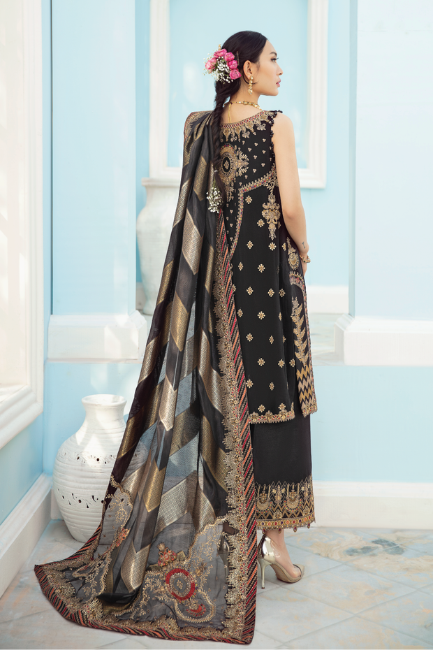 Fancy Black Salwar Kameez in Premium Chiffon Online