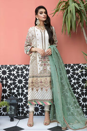 Fancy Embroidered Long Shirt with Churidar Pajama