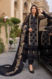 Fancy Pakistani Chiffon Dress in Black Shade