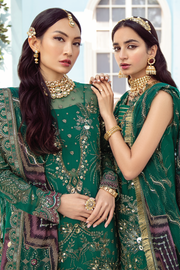 Fancy Pakistani Sharara in Green Shade with Embroidery