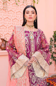 Fancy Shalwar Kameez Pakistani in Magenta Shade Online