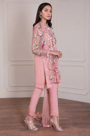 Fancy Pakistani dress in beautiful tea pink color # P2223