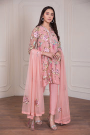 Fancy Pakistani dress in beautiful tea pink color
