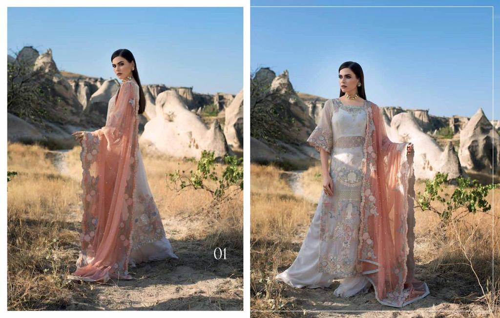 Fancy Traditional  Dres Tilla Threads Embroidery, Patches Cut  Work