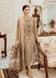 Beautiful fancy chiffon dress in lavish mehndi green color