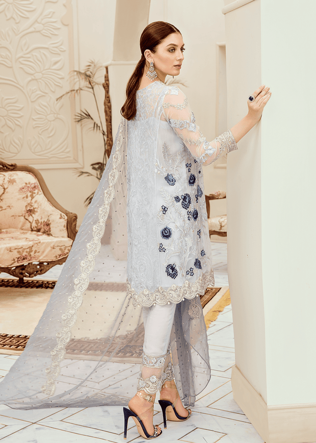 Beautiful Pakistani fancy embroidered dress in lilac color # P2280