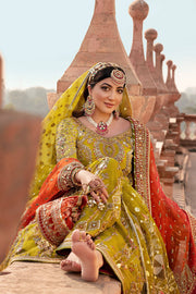 Farshi Gharara Kameez Pakistani Bridal Mehndi Dress