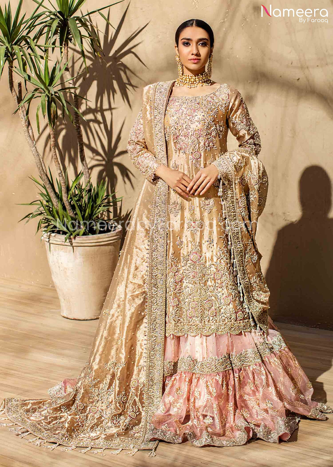 Farshi Gharara for Walima with Long Shirt Online