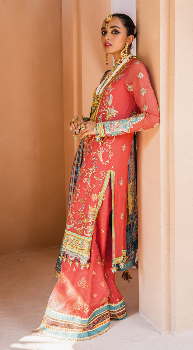 Farshi Gharara with Kameez in Hot Pink Shade 2022