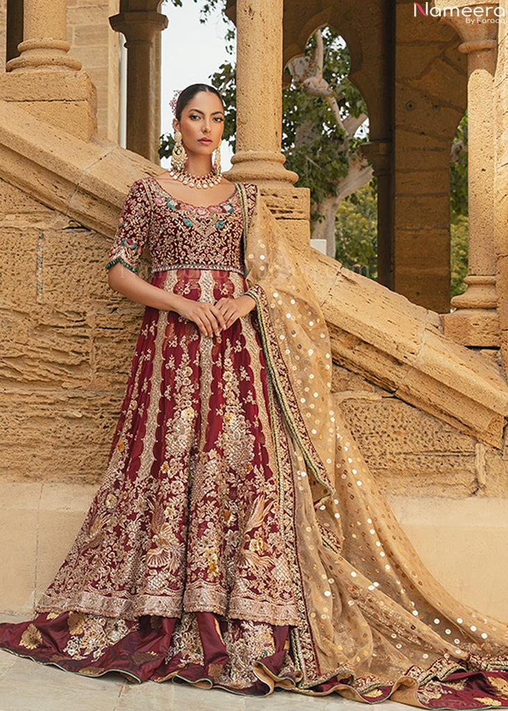 Pakistani Embellished Farshi Lehenga for Bride BN963
