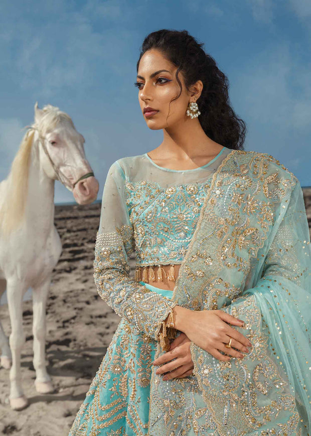 Ferozi Lehenga Choli Dupatta Bridal Dress Pakistani
