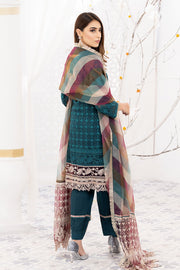 Festive Chiffon Suit in Sea Green Color Backside Look