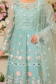 Festive Pakistani Eid Dress in Embroidered Frock Dupatta and Raw Silk Trousers Style