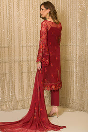 Festive Pakistani Party Dress in Embroidered Organza Kameez Trouser and Dupatta Style