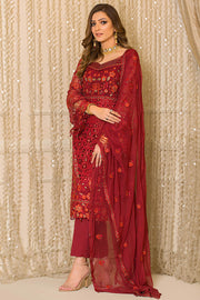 Festive Pakistani Party Dress in Embroidered Organza Kameez Trousers and Dupatta Style Online