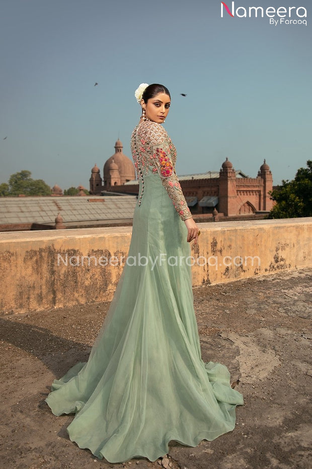 Floor Length Pakistani Net Gown Dresses