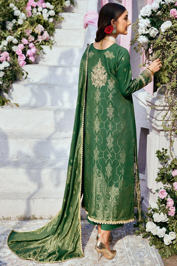 Forest Green Pakistani Eid Dress in Kameez and Trousers Style 2023