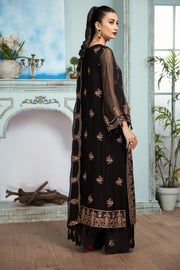 Formal Chiffon Pakistani Dress in Black Color 2022