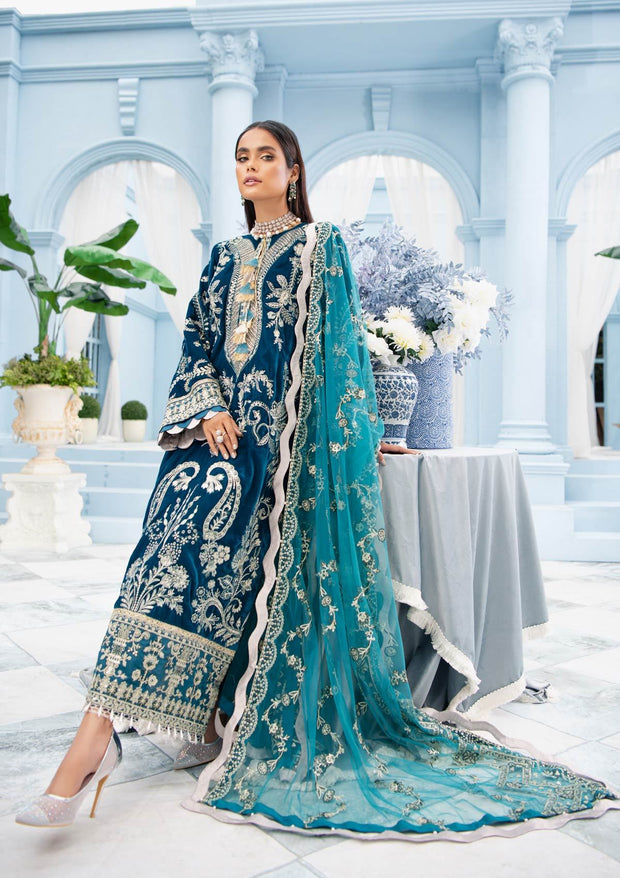 Formal Pakistani Shalwar Kameez in Teal Shade 2021