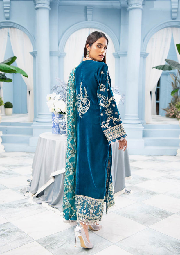 Formal Pakistani Shalwar Kameez in Teal Shade Latest
