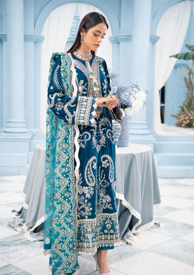 Formal Pakistani Shalwar Kameez in Teal Shade