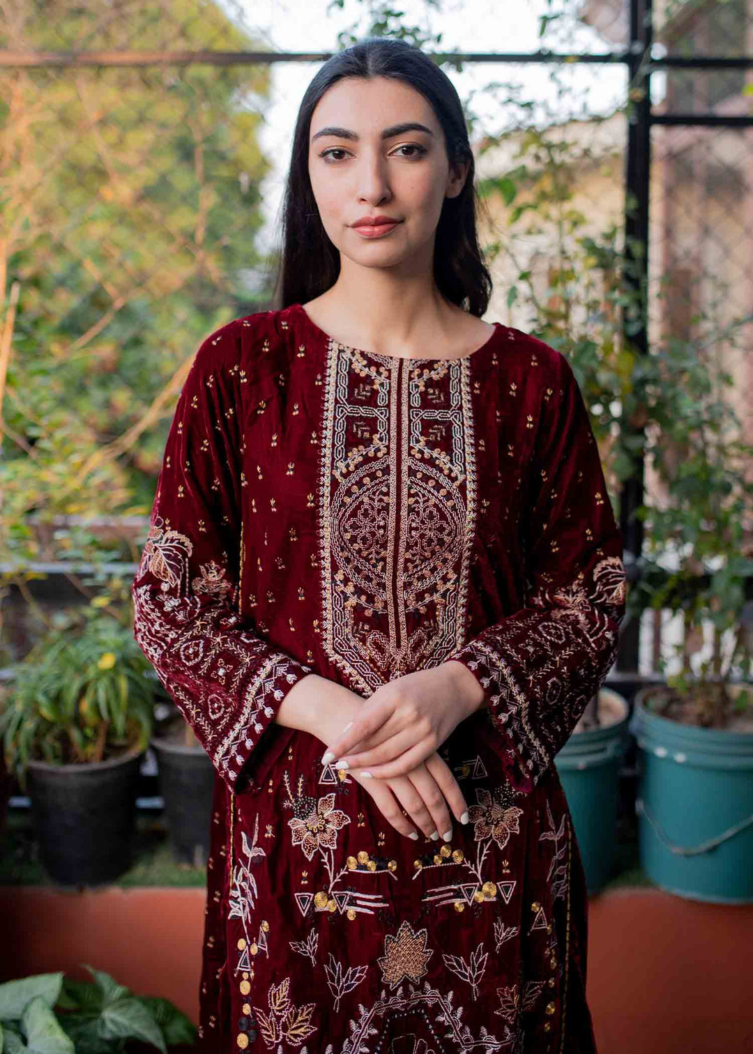 Formal Salwar Kameez for Girls in Wine Red Shade 2021