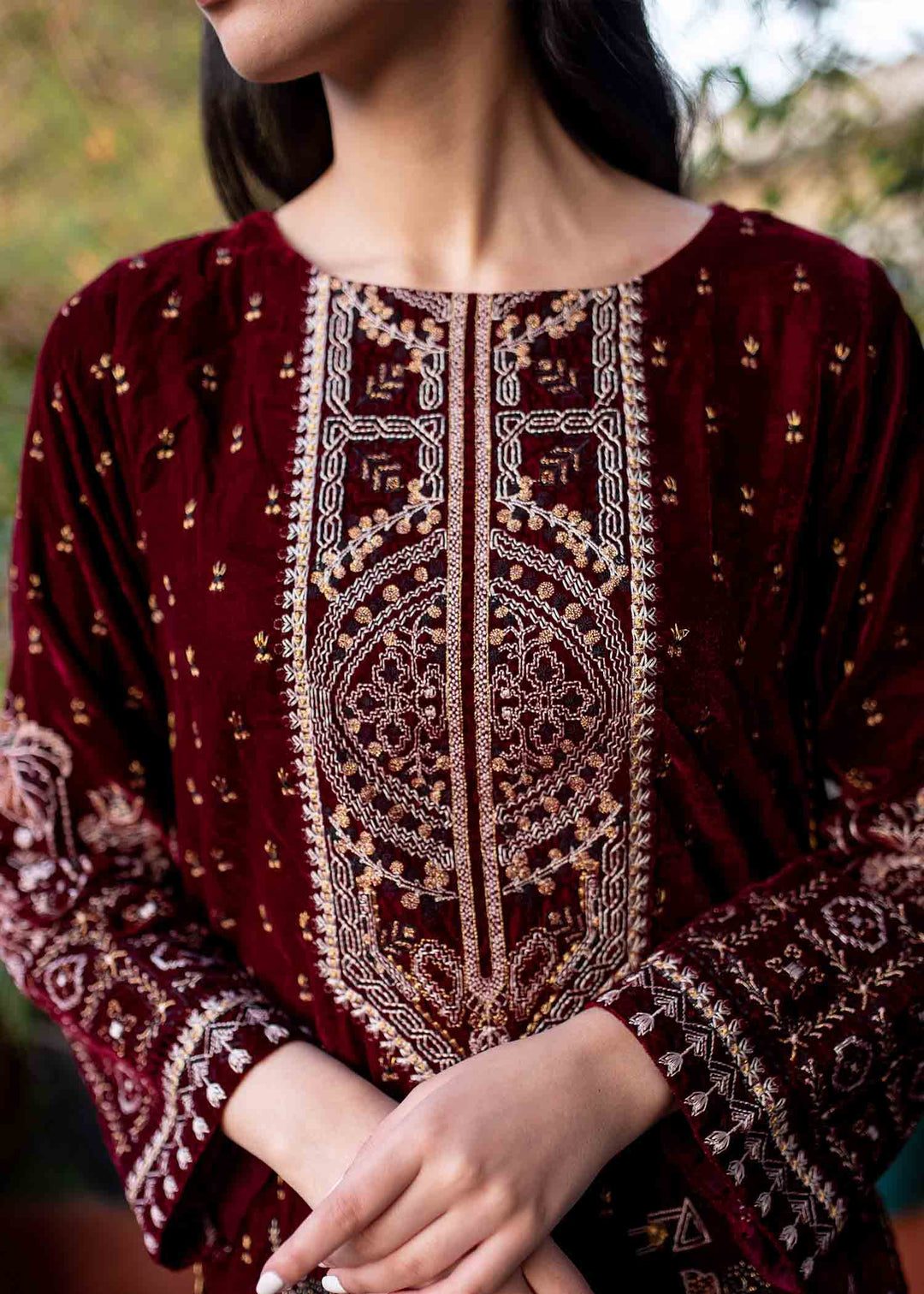 Formal Salwar Kameez for Girls in Wine Red Shade Designer