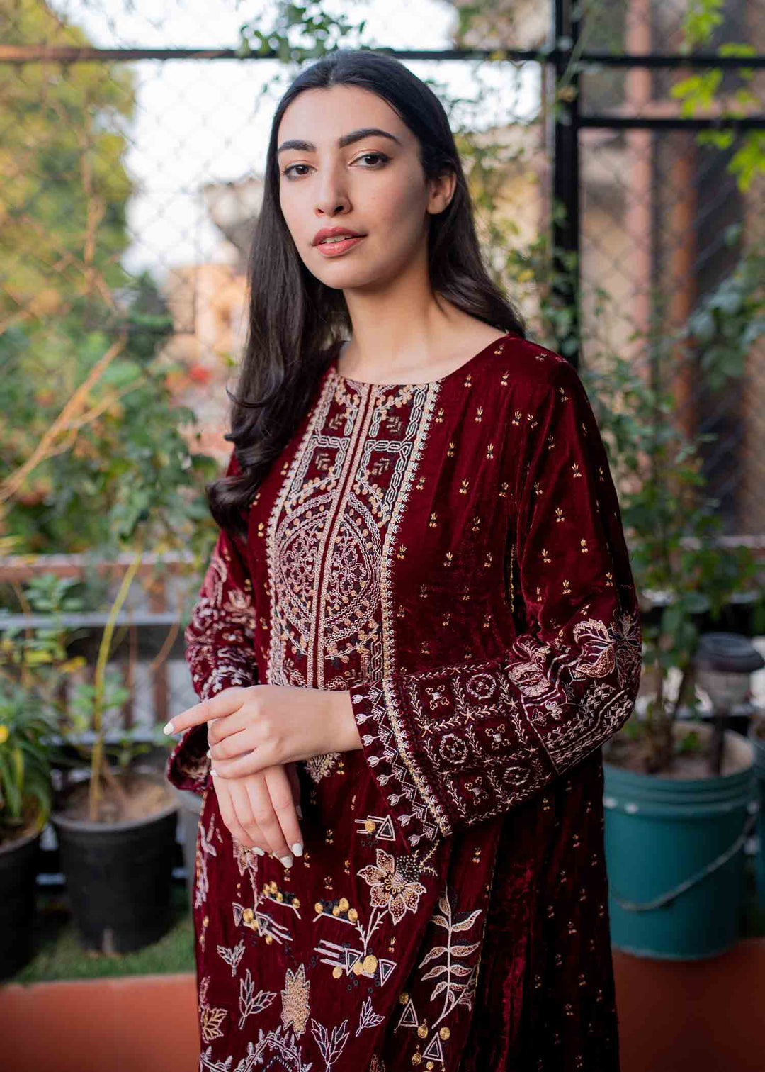 Formal Salwar Kameez for Girls in Wine Red Shade Online