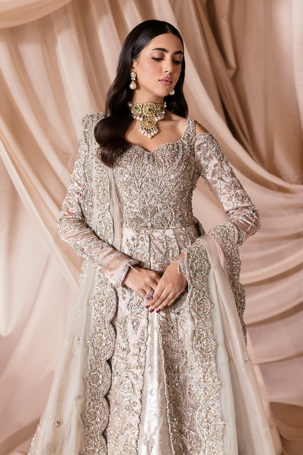 French Satin Lehenga Gown Pakistani Wedding Dresses 2023
