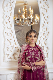 Frock Dress Pakistani in Magenta Shade