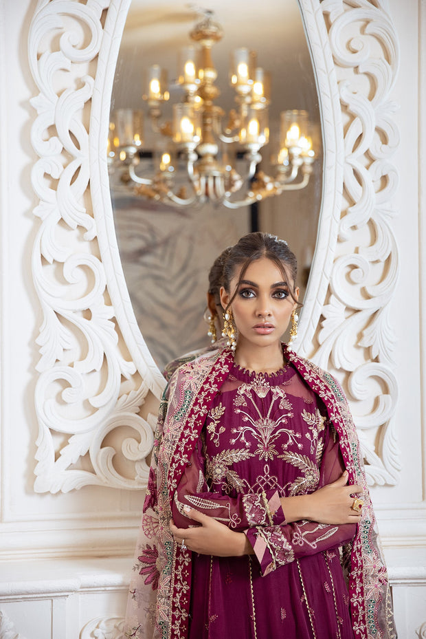 Frock Dress Pakistani in Magenta Shade