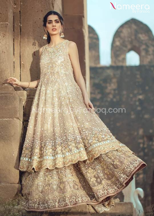 Frock with Pakistani Bridal Lehenga