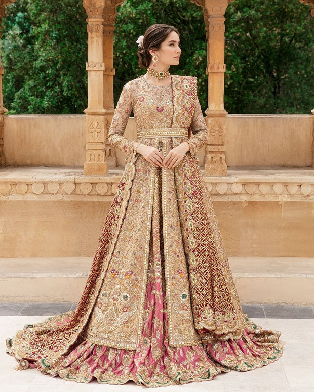 Front Open Gown Pakistani with Bridal Lehenga Dress