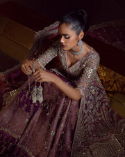 Front Open Gown Pakistani with Lehenga and Dupatta Dress