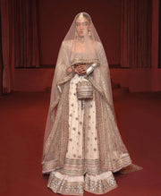 Front Open Pishwas Frock with Dupatta and Sharara Dress