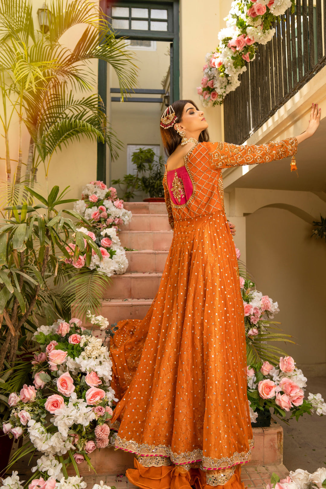 Elegant Royal Front Open Pishwas Lehenga - Pakistani Bridal Wear