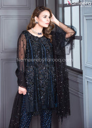 Get Black Wedding Short Shirt Trouser Pakistani Party Wear
