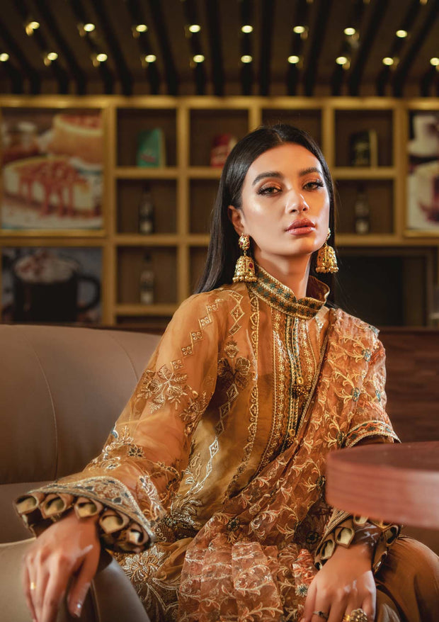 Gharara Dress Pakistani in Rusty Brown Color 2022