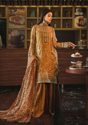 Gharara Dress Pakistani in Rusty Brown Color