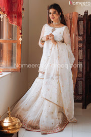  White Gharara Dress
