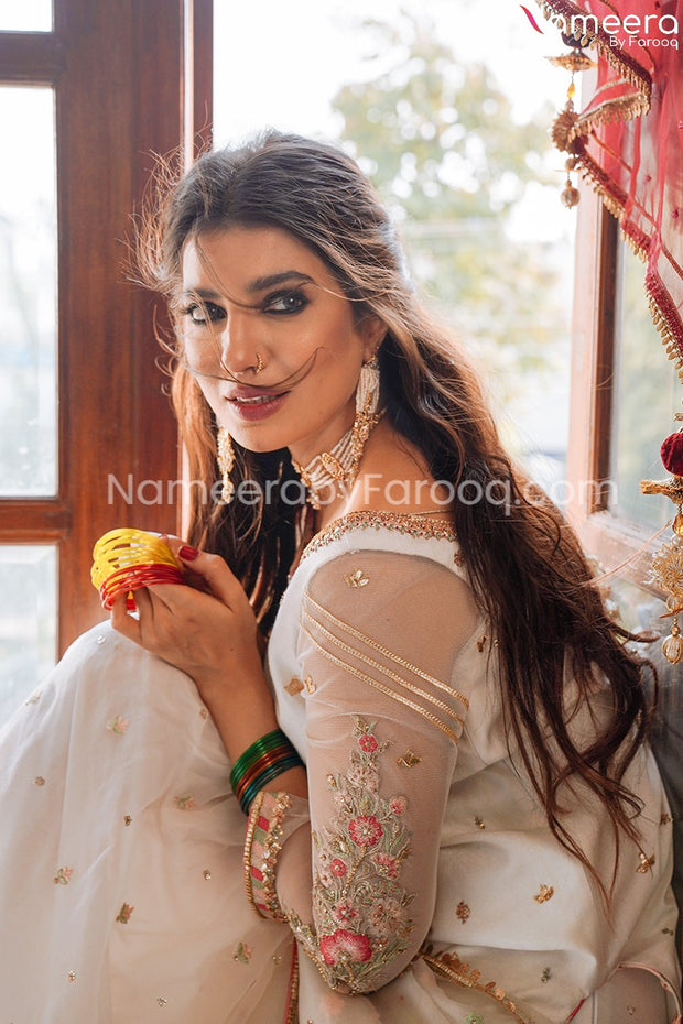  White Gharara Dress pakistani
