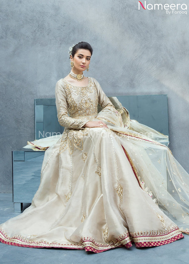 Gold Bridal Dresses Pakistani