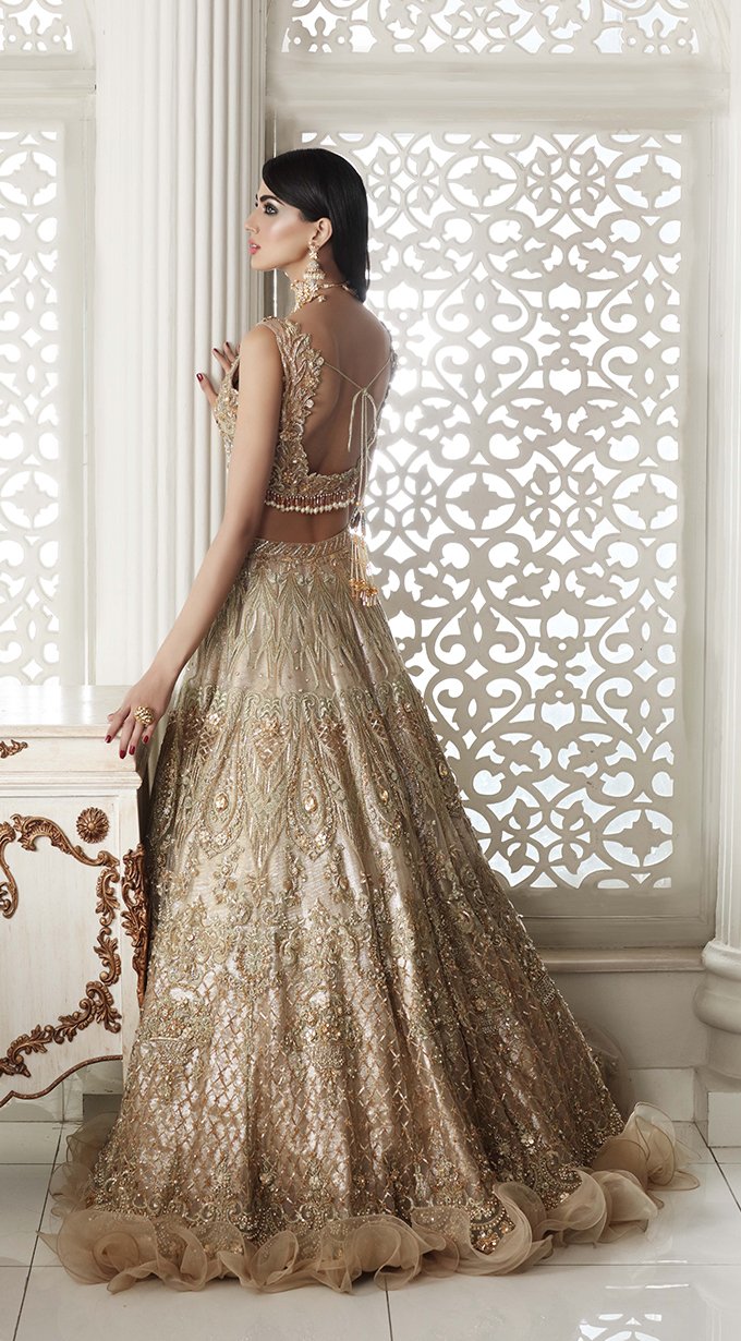 Gold Designer Lehenga Choli for Bridal 