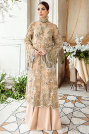 Gold Embroidered Silk Shirt with Sharara Pakistani Eid Dress