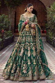Gold Green Lehenga Choli Pakistani Wedding Dress