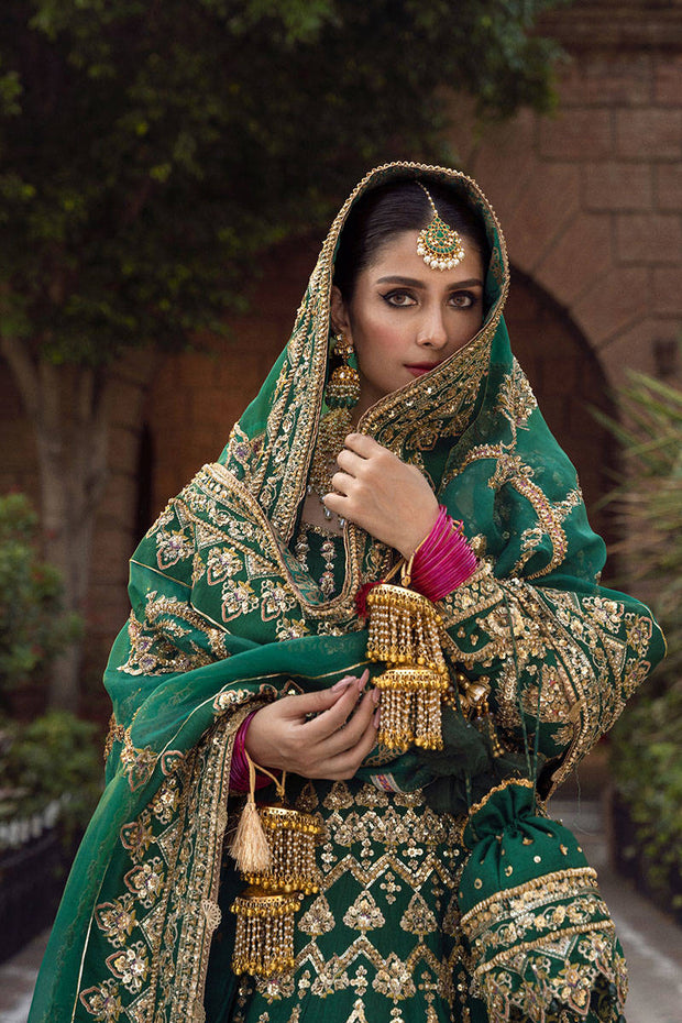 Gold Green Lehenga Choli Pakistani