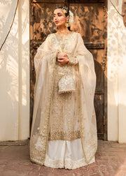 Gold Shirt Sharara Bride for Pakistani Wedding Dresses
