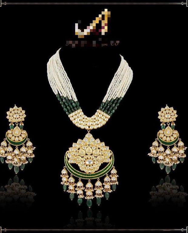 Gold Plated Crsytal Stones Necklace Set