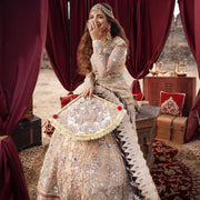 Golden Bridal Dress Pakistani in Lehenga Gown Style