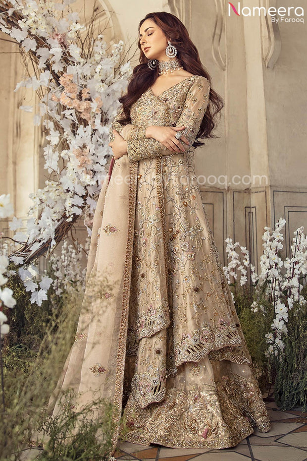 golden bridal lehnga gown